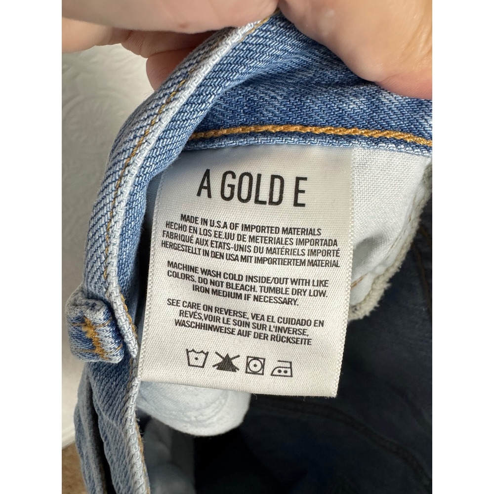 Agolde Criss Cross Upsized Jeans Light Blue Straight Leg Denim A097-983 Size 27 - Picture 10 of 13